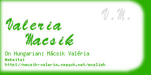 valeria macsik business card